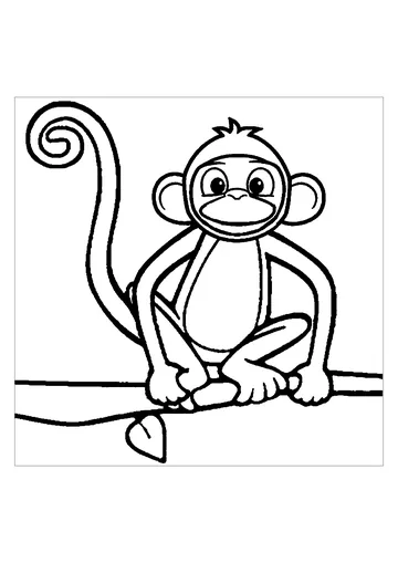 Monkey coloring page