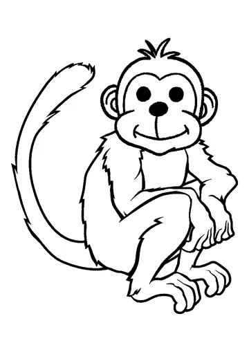 Monkey drawing to print and color coloring page