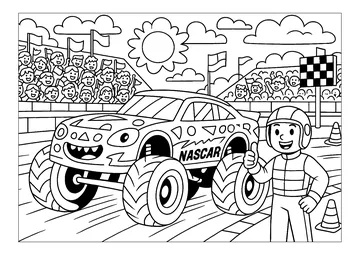 Nascar car racing coloring page