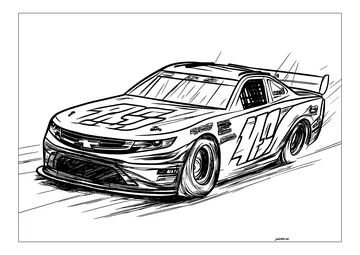 Original drawing Nascar coloring page