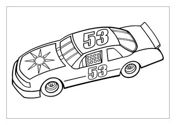 Nascar car top view coloring page