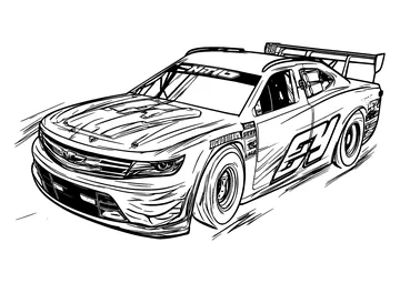 Nascar car to print and color coloring page