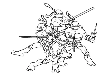 The Four Ninja Turtles coloring page