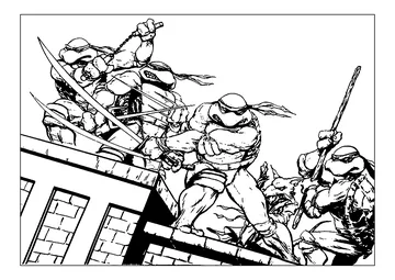 Turtles with Splinter coloring page
