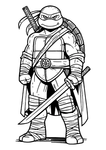 Leonardo is determined coloring page
