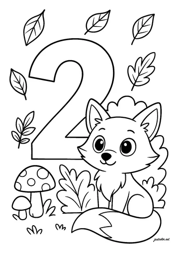 2: Happy fox in the heart of nature coloring page