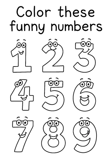 Funny smiling figures coloring page