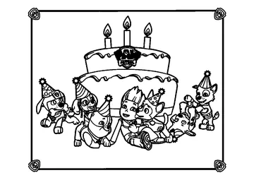 Birthday coloring with Pat Patrol! coloring page