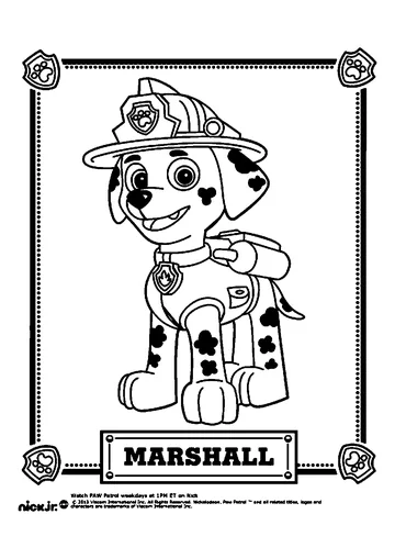 The handsome Dalmatian Marcus (Marshall) coloring page