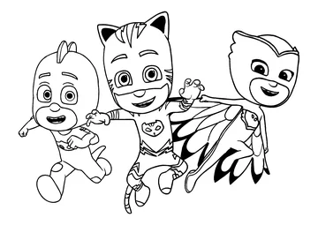 Catboy, Owlette and Gekko coloring page