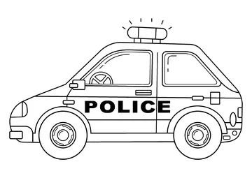 Police car in profile coloring page