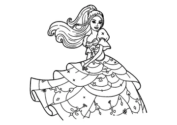 Beautiful princess dress coloring page