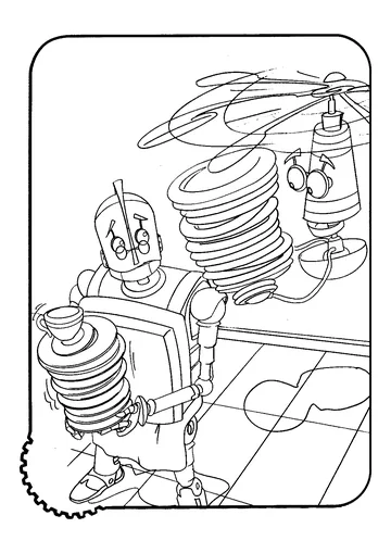 2 robots from the film of the same name coloring page