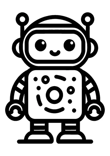 Robot with thick lines coloring page