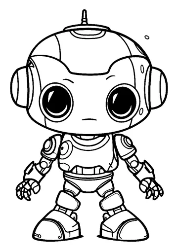 Intrepid robot coloring page
