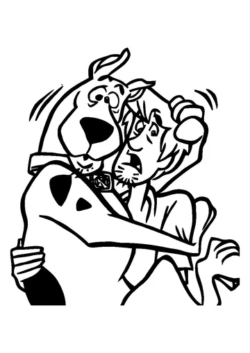 Drawing of Scooby-doo and Fred to color coloring page