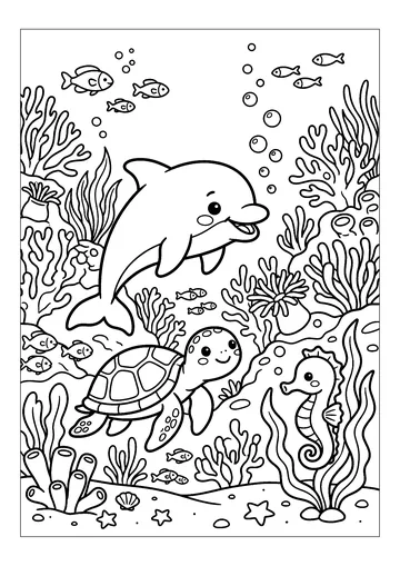 Amitiés Sous-Marines coloring page