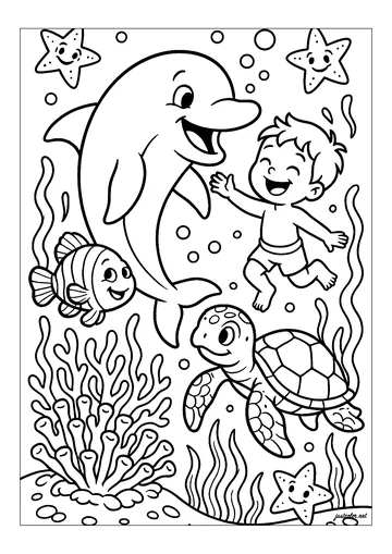 underwater adventure coloring page