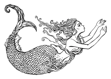 Mermaids coloring page