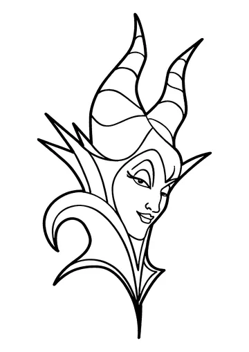 Portrait of Maléfique coloring page