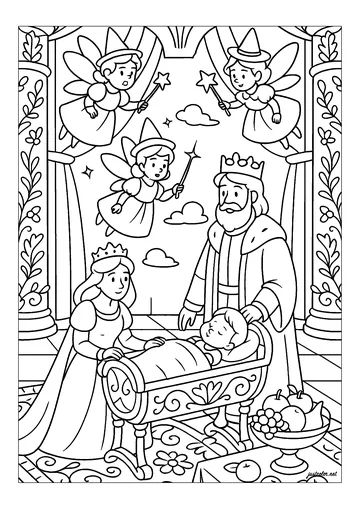 Sleeping Beauty - The Enchanted Cradle coloring page