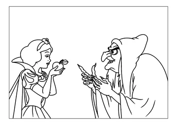 The witch's poison apple coloring page