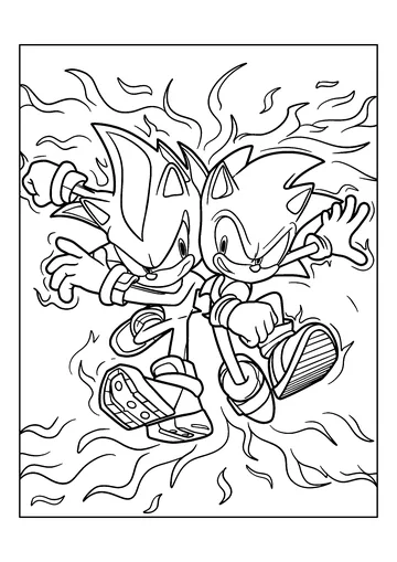 Sonic and Shadow coloring page