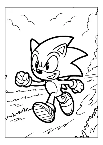 Sonic the fast hedgehog coloring page