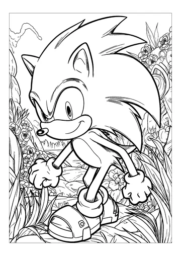 Sonic in the jungle coloring page