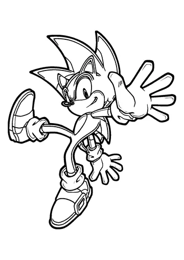 Simple Sonic the Hedgehog coloring page