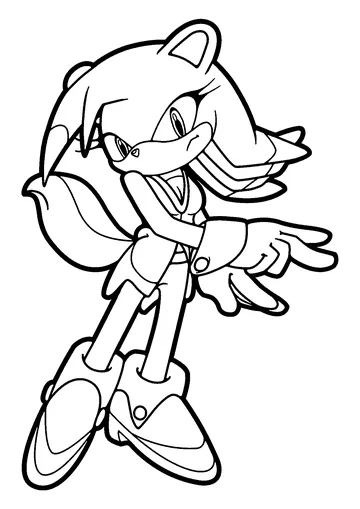 Drawing of Sonic the Hedgehog to print and color coloring page