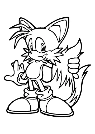Simple coloring of Tails, Sonic's fox friend coloring page