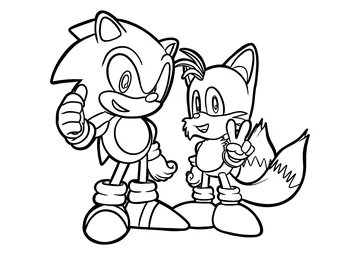 Sonic and Tails coloring page