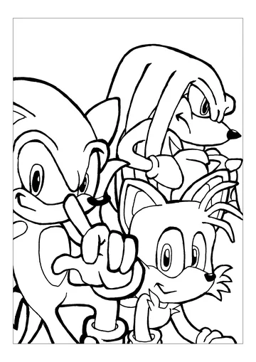 Sonic, Tails and Knuckles coloring page