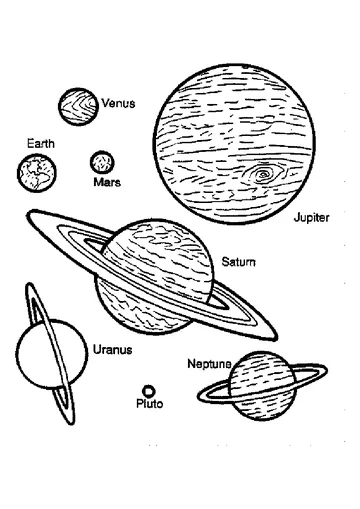 Solar system coloring page