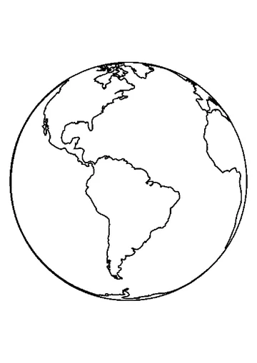 The Earth seen from space coloring page