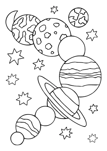 Solar System coloring page
