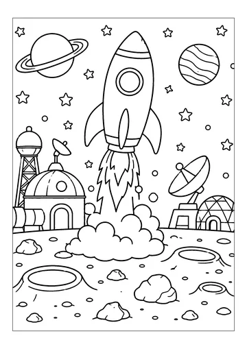 Cosmic Exploration and Distant Stars coloring page
