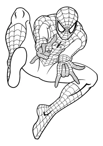 Simple Spiderman coloring page