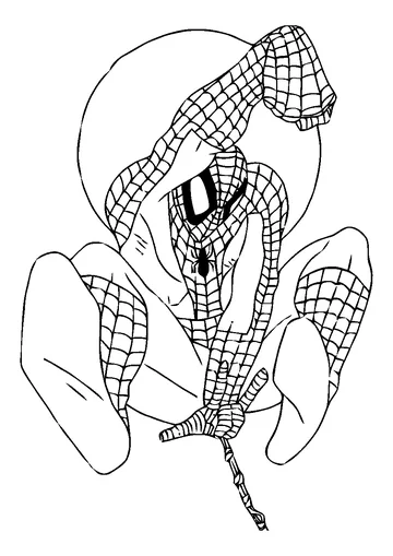 Spiderman simple to color coloring page