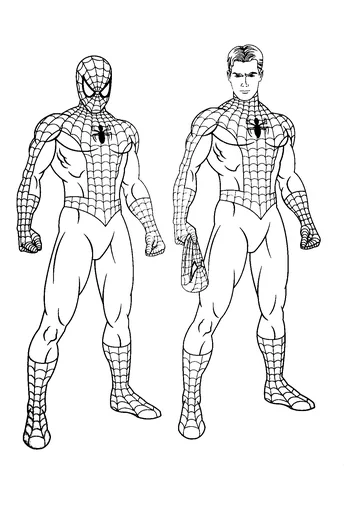 Peter parker without the Spiderman mask coloring page