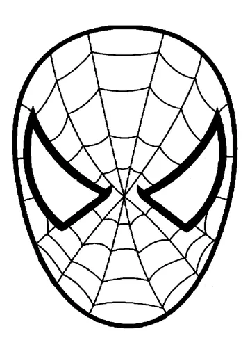 A Spiderman mask to print, decorate and color coloring page