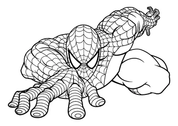 Beautiful coloring of Spiderman coloring page