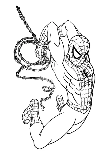 Simple Spiderman coloring page