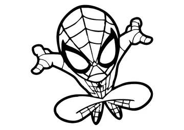Spider-Man's jump (Chibi) coloring page