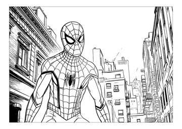 Spiderman in New York coloring page