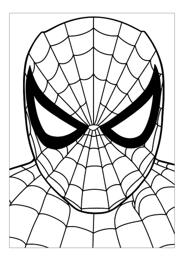 Head of Spiderman (aka Peter Parker) coloring page