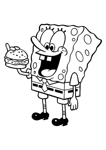 A burger for Bob coloring page