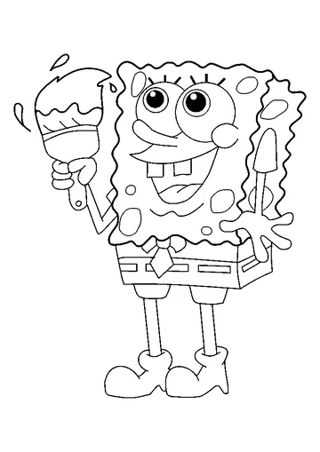 Bob paints coloring page