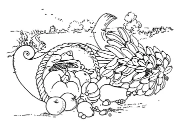 Thanksgiving drawing to color, easy coloring page